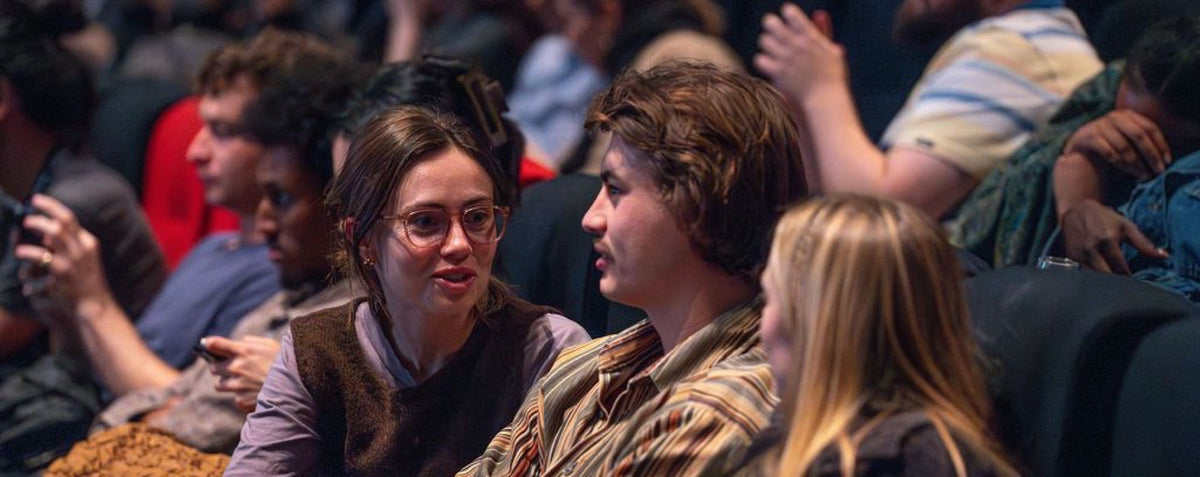 Audience members talking before a Melbourne International Film Festival screening.
